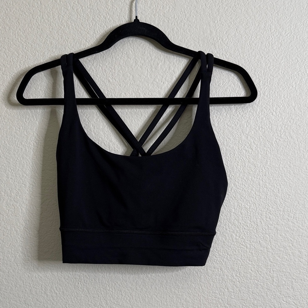 Lululemon Energy long line Bra black women’s 12 EUC no pads